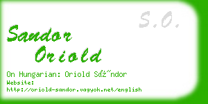 sandor oriold business card